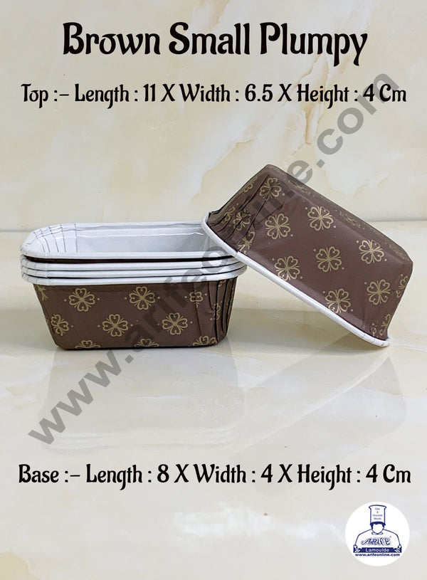 CAKE DECOR™ 50 Pcs Brown Small Plumpy Paper Bake and Serve Cake Mould