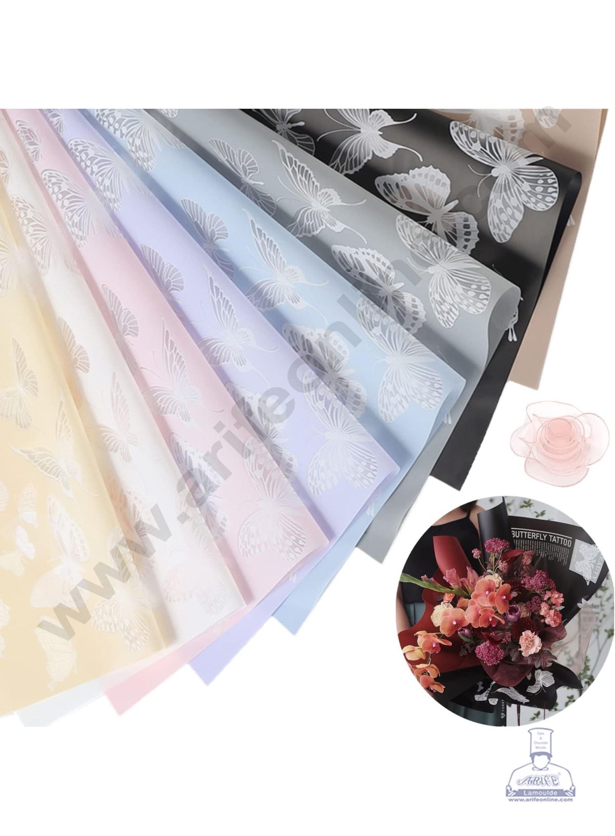 Home Butterfly Design Korean Wrapping Sheet | Premium Flower Wrapper ...