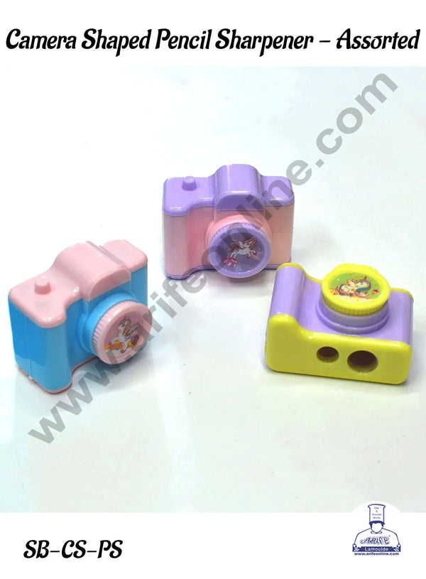 CAKE DECOR™ 1 Pc Camera Shaped Pencil Sharpener - Assorted | Return Gifts - 1 Piece