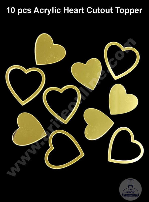 CAKE DECOR™ 10 pcs Acrylic Heart Cutout Topper - Heart ( SBMT-CO-01 )