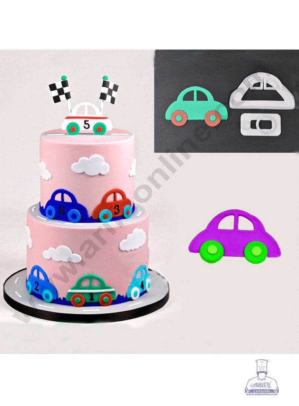 CAKE DECOR™ 2 Pcs Cute Car Plastic Fondant Cutter Gumpaste Cutter