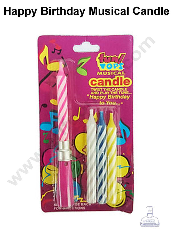 CAKE DECOR™ 5 pcs Happy Birthday Music Candle for Party Decoration for Cake and Cupcake