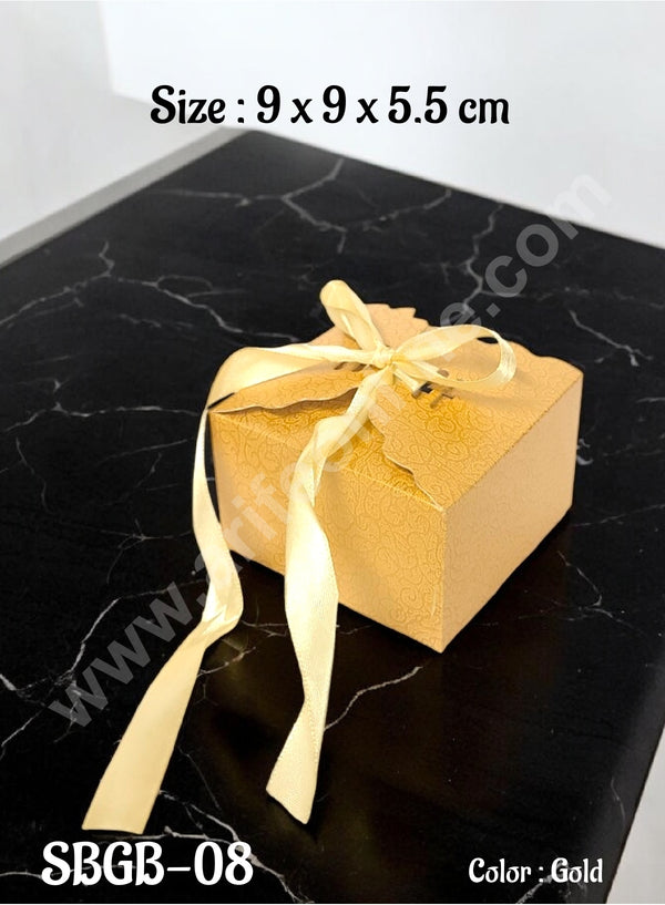 CAKE DECOR™ Goodie Bag For Hampers | Chocolate Box Hamper Box 10 Pcs Pack - Gold SBGB-08-G