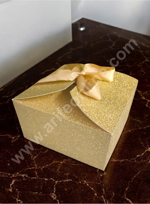 CAKE DECOR™ Goodie Bag For Hampers | Chocolate Box Hamper Box 10 Pcs Pack - Gold SBGB-24-G