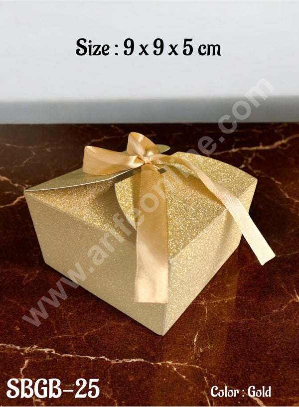 CAKE DECOR™ Goodie Bag For Hampers | Chocolate Box Hamper Box 10 Pcs Pack - Gold SBGB-25-G