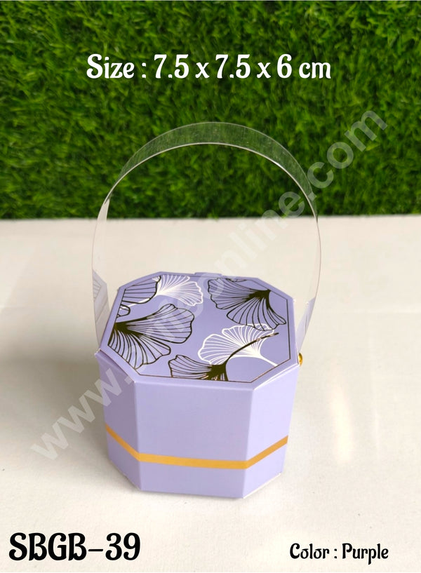 CAKE DECOR™ Goodie Bag For Hampers | Chocolate Box Hamper Box 10 Pcs Pack - Purple SBGB-39-Pr