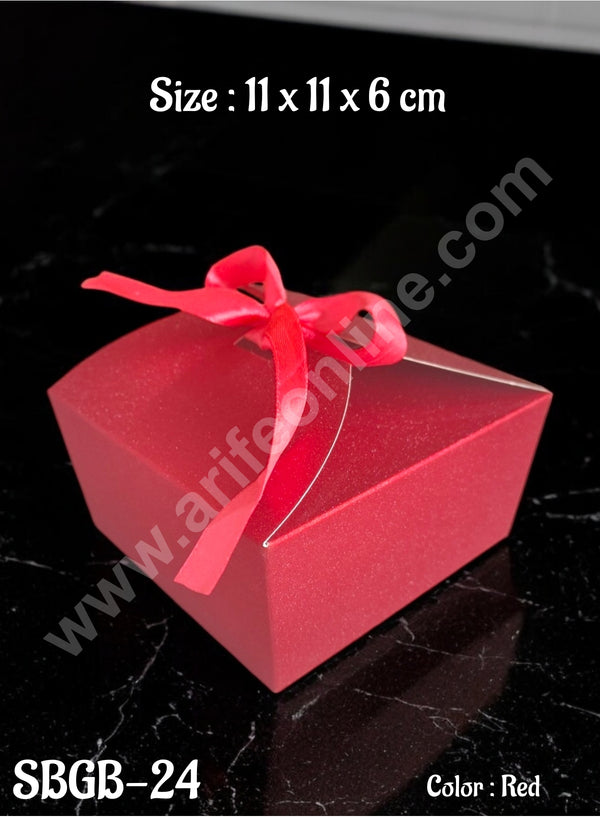 CAKE DECOR™ Goodie Bag For Hampers | Chocolate Box Hamper Box 10 Pcs Pack - Red SBGB-24-R