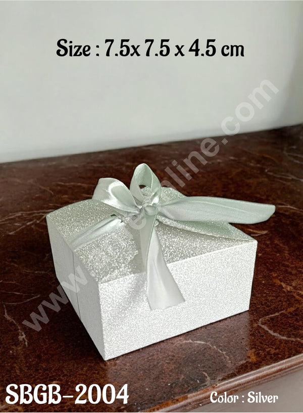 CAKE DECOR™ Goodie Bag For Hampers | Chocolate Box Hamper Box 10 Pcs Pack - Silver SBGB-2004-S