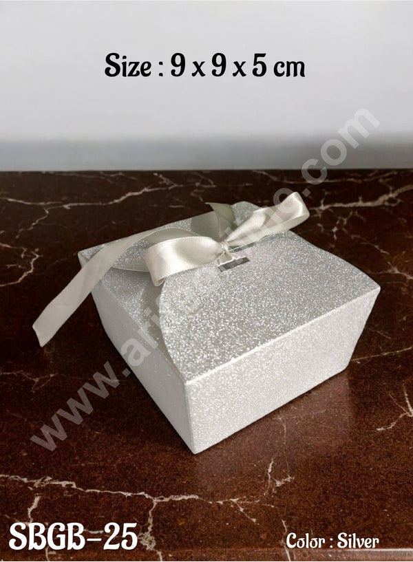 CAKE DECOR™ Goodie Bag For Hampers | Chocolate Box Hamper Box 10 Pcs Pack - Silver SBGB-25-S