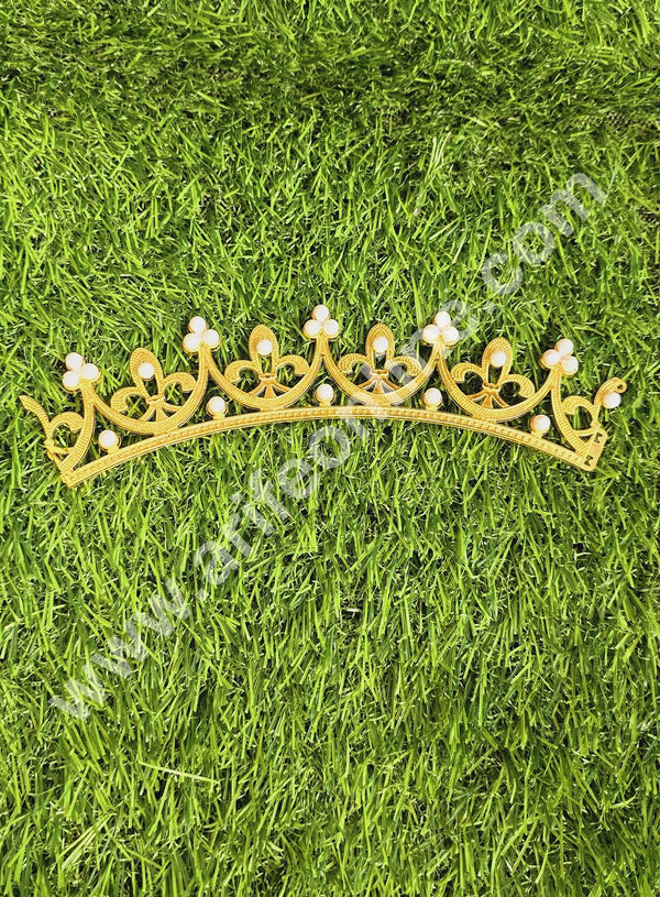 CAKE DECOR™ Plastic Crown Topper For Cake And Cupcake Decorations - Gold