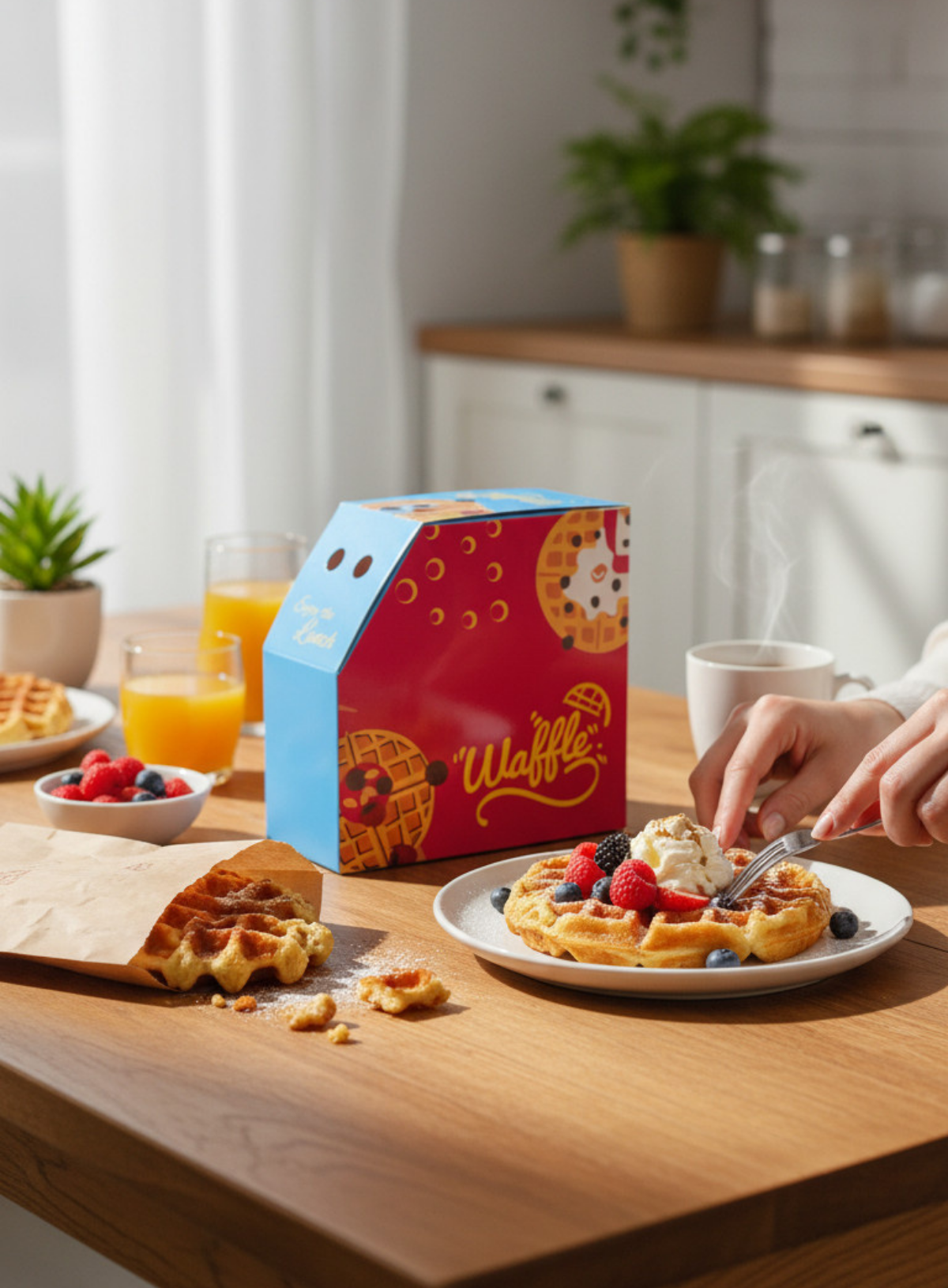 Home CAKE DECOR™ 10 Pcs Eco-Friendly Waffle Box | Food Packaging & Meal ...