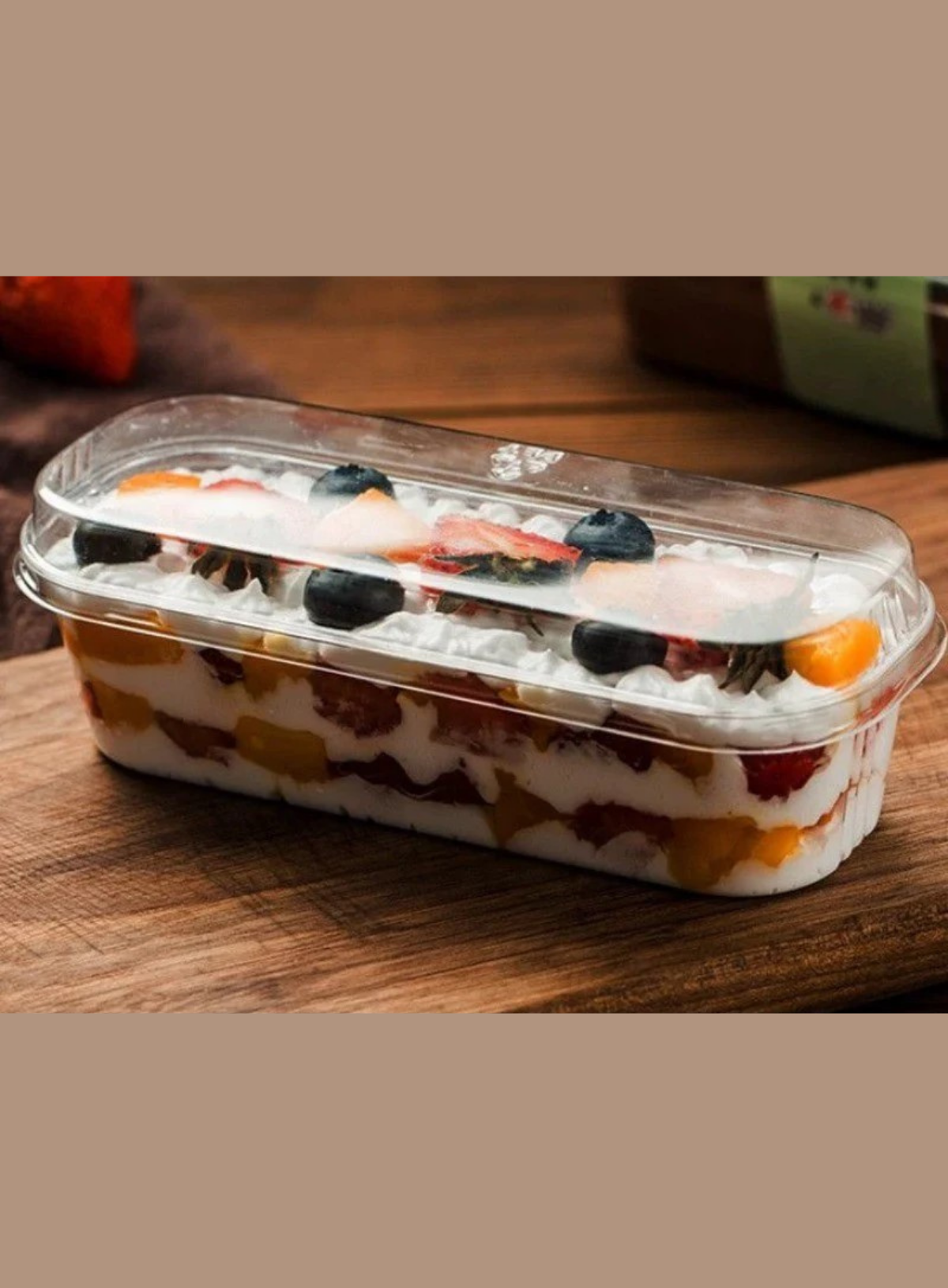 Home CAKE DECOR™ 5 Pcs Rectangle PVC Dessert Containers with Lid ...