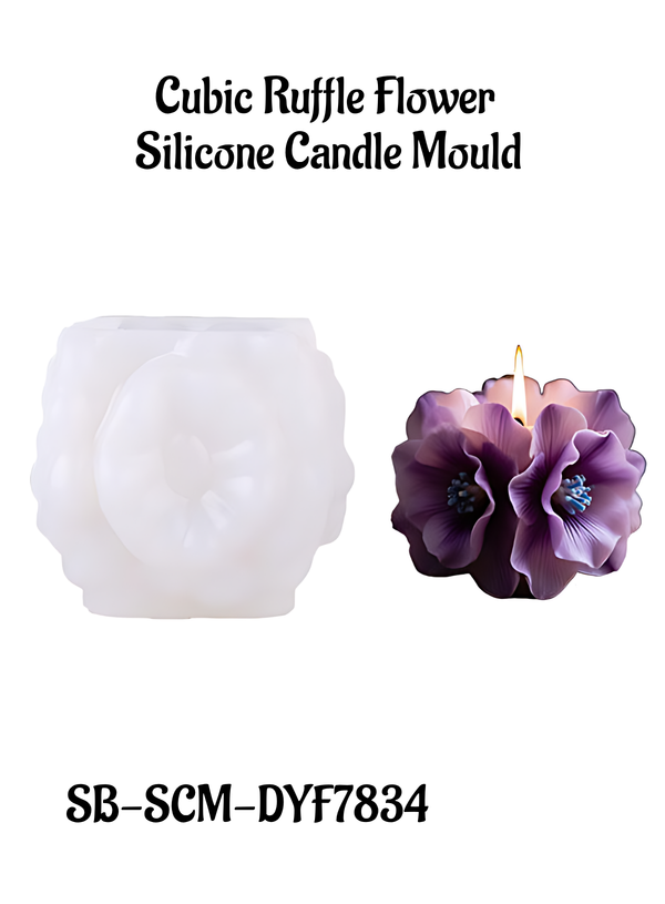 CAKE DECOR™ Cubic Ruffle Flower Silicone Candle Mould | SB-SCM-DYF7834