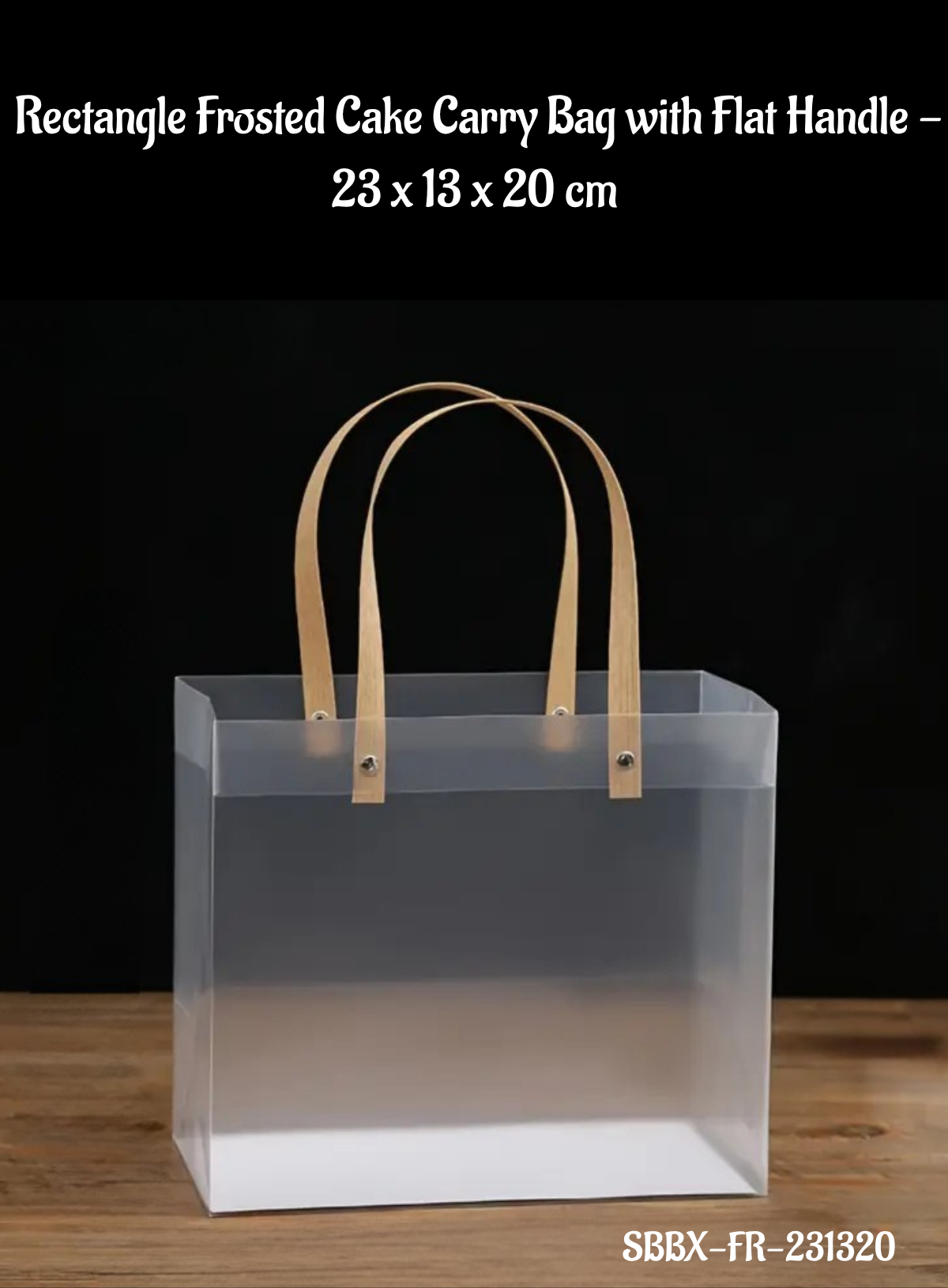 Home CAKE DECOR™ Medium Rectangle Frosted Cake Carry Bag with Flat ...
