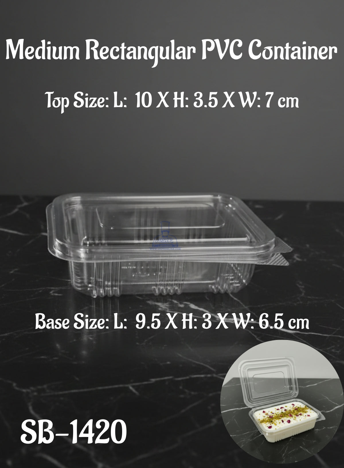 Home CAKE DECOR™ Medium Rectangular PVC Container With Attached Lid ...