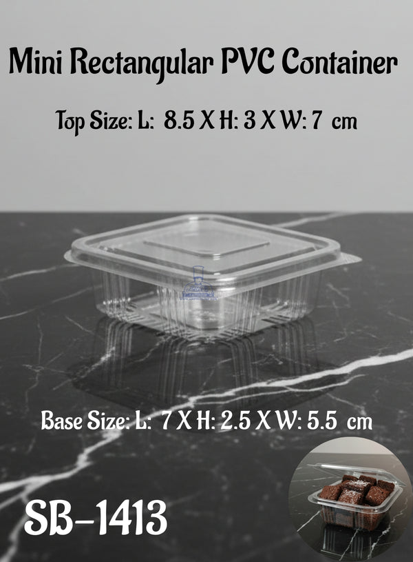 CAKE DECOR™ Mini Rectangular PVC Container With Attached Lid | Mini ...