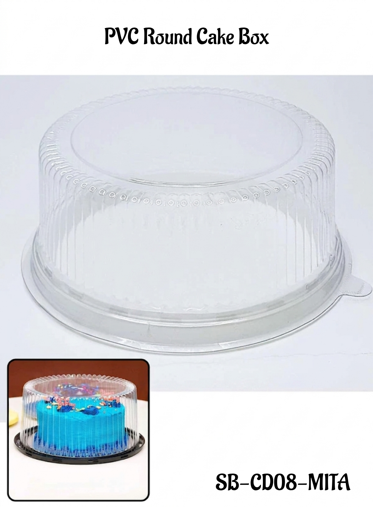 Home CAKE DECOR™ PVC Round Cake Box | Dessert Packaging - 8 inch (5 Pcs ...