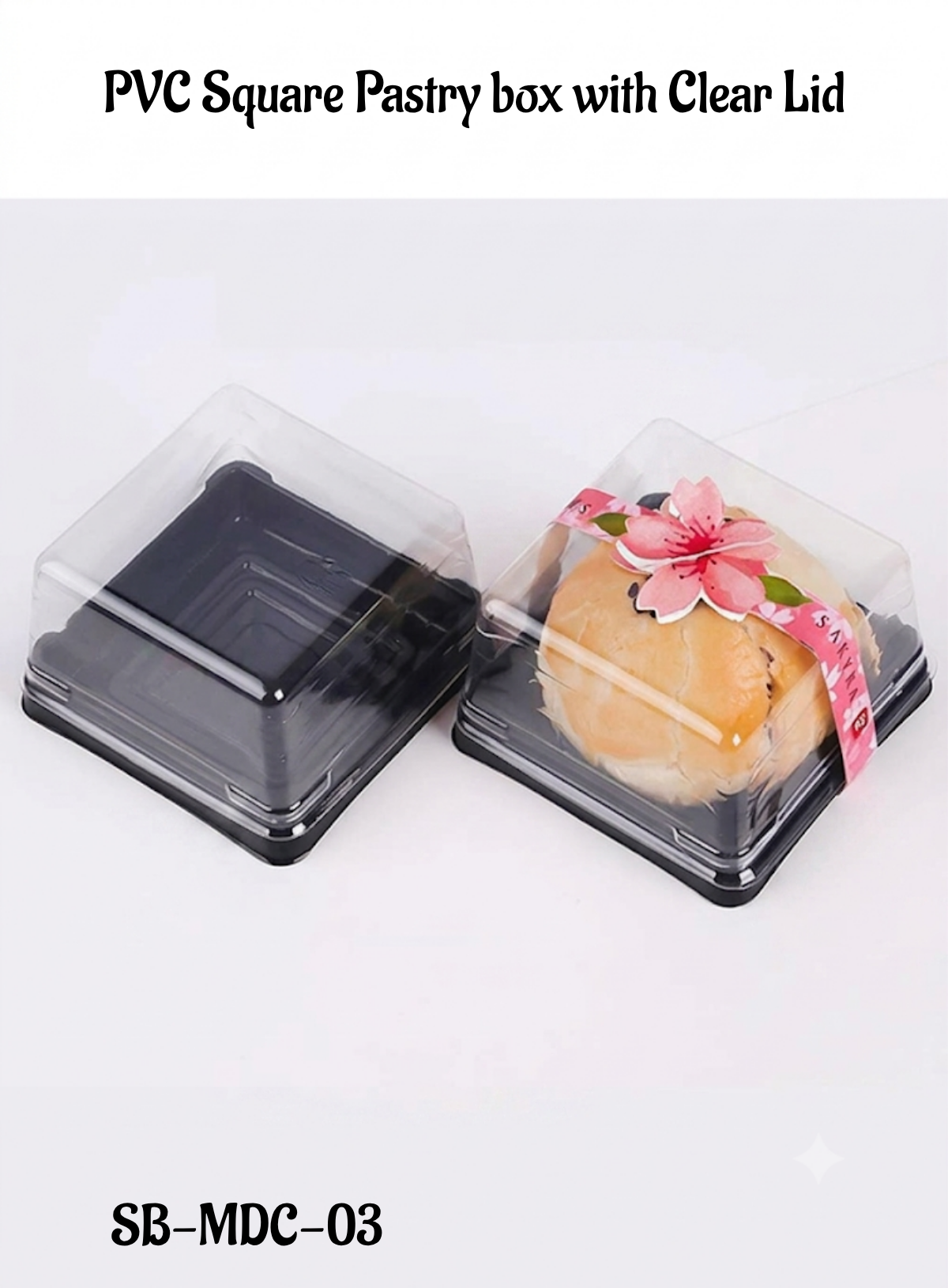 Home CAKE DECOR™ PVC Square Pastry box with Clear Lid | Cube Box ...