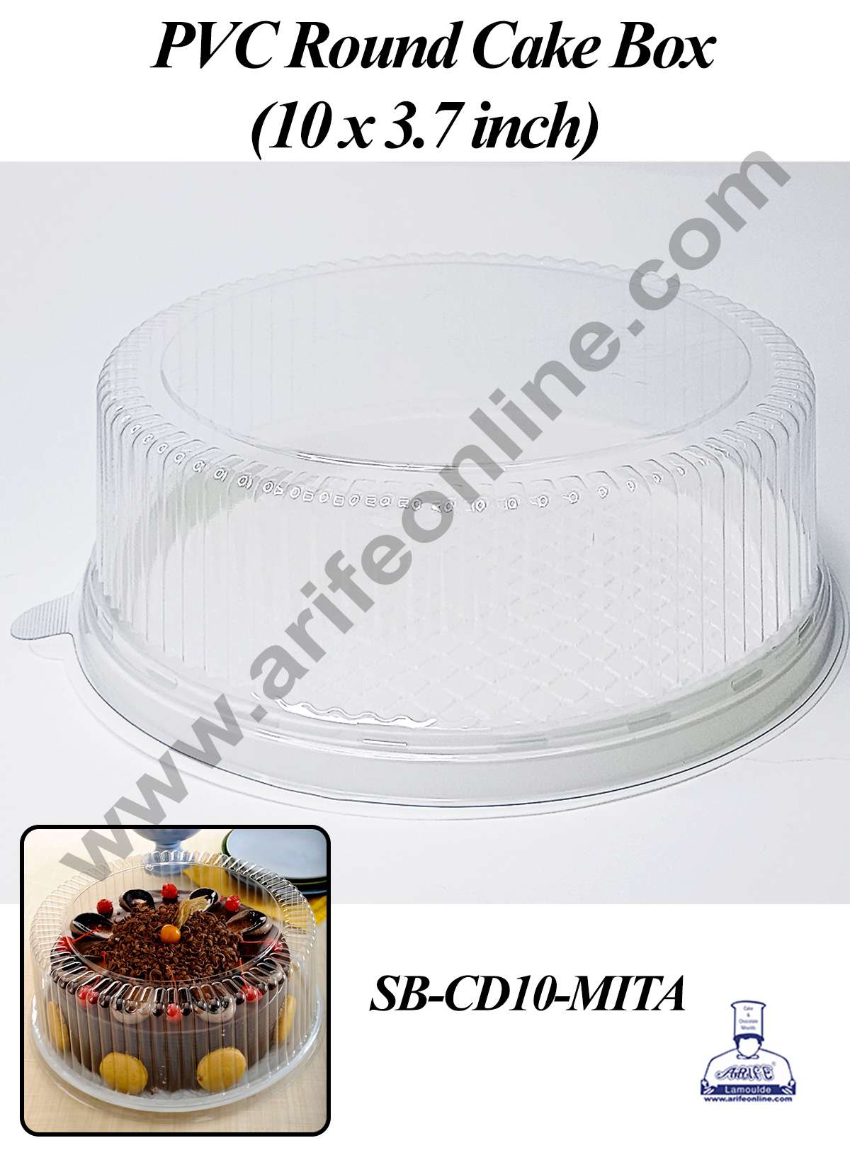 CAKE DECOR™ PVC Round Cake Box | Dessert Packaging - 10 inch (5 Pcs Pa ...