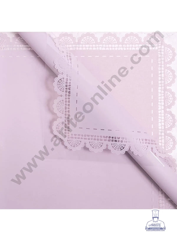 Classic Laced Border Korean Wrapping Sheet | Premium Flower Wrapper (Purple)- CAKE DECOR™