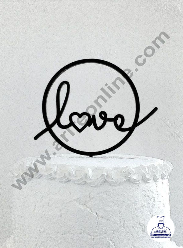 CAKE DECOR™ 5 inch Black Acrylic Love Cake Topper Cake Decoration Dessert Decoration