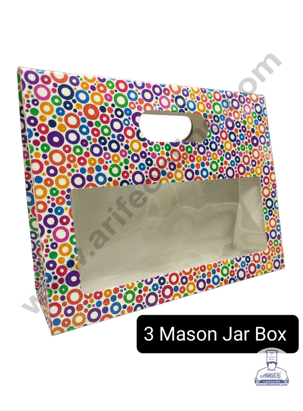 Cake Decor 3 Mason Jar Paper Carry Bags Printed - 02 Large (10 Pcs)