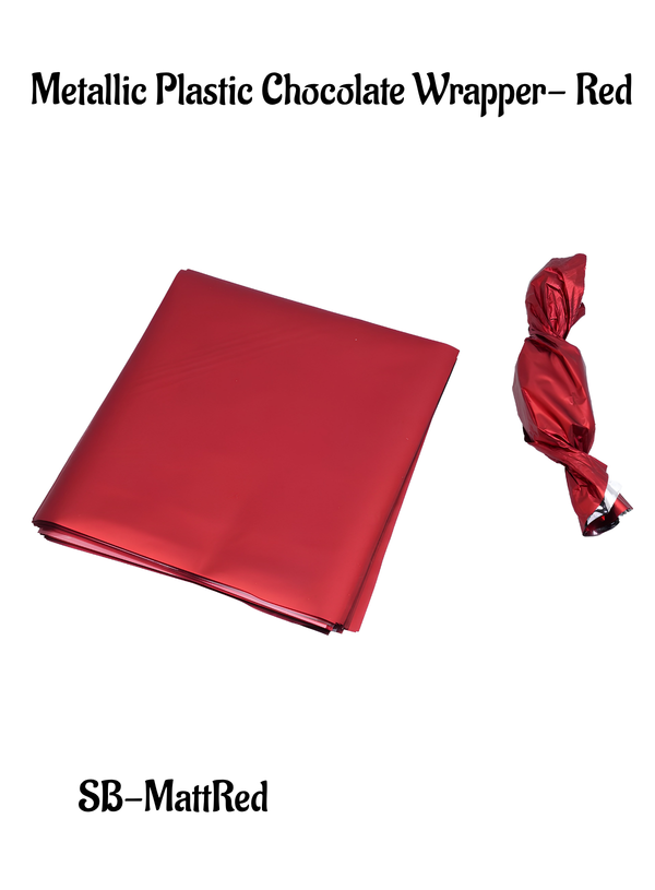 Cake Decor Metallic Plastic Chocolate Wrapper, Red(SB-MattRed)