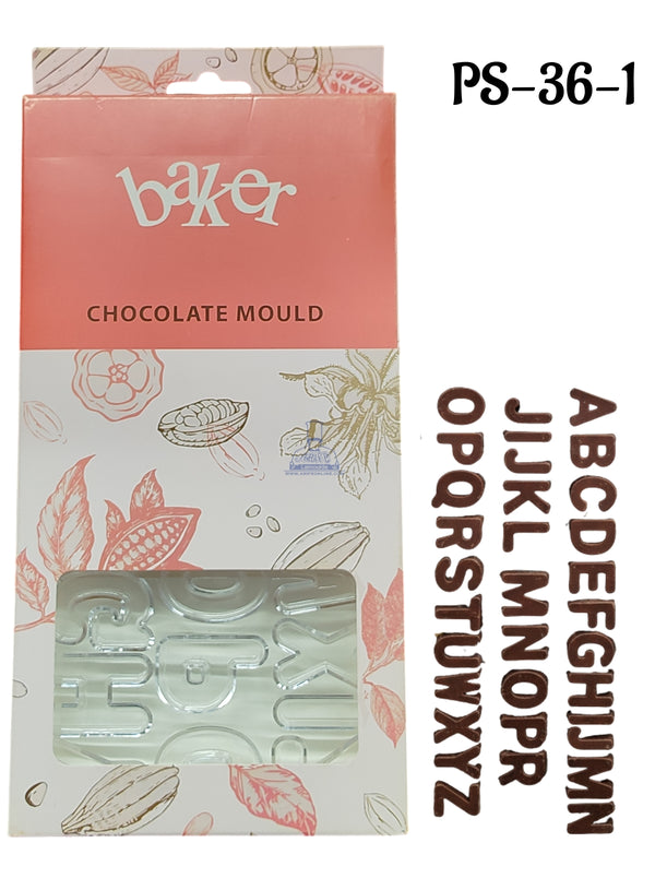 CAKE DECOR™ Regular Bakers Polycarbonate Capital Letter Chocolate Mold (Bubble Style) |SBPS-36-1|1 Piece|