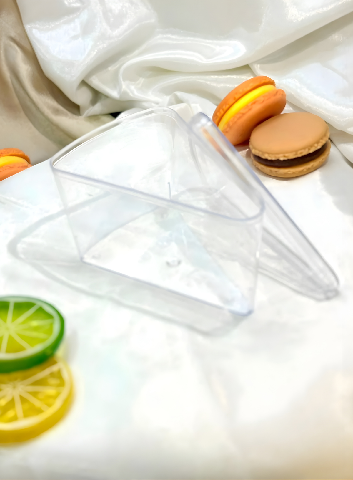 Home Clear Small Triangle Pastry & Tiramisu Dessert Box with Lid – 140 ...