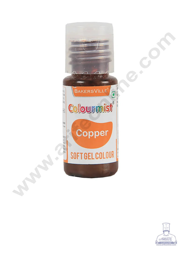 Colourmist Soft Gel Paste Food Color Copper 20g | Edible Gel Colour For Fondant