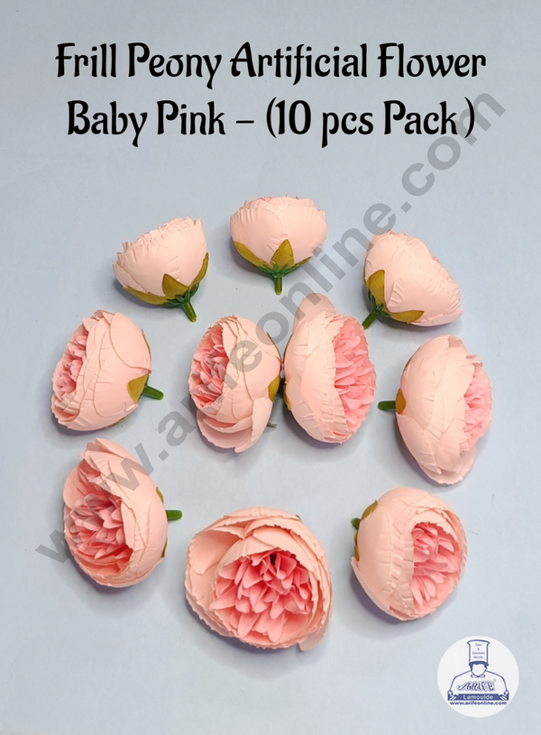 Cake Decor™  Frill Peony Artificial Flower For Cake Decoration – Baby Pink ( 10 pc pack )