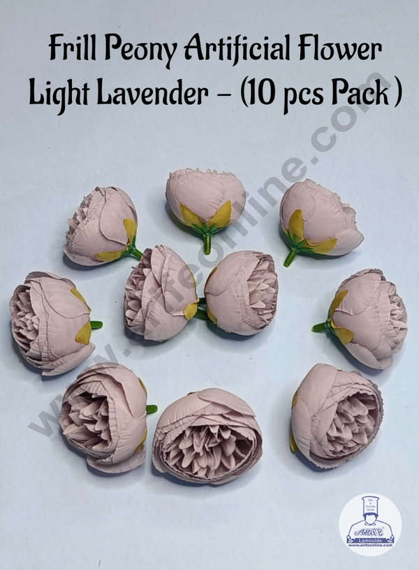 Cake Decor™  Frill Peony Artificial Flower For Cake Decoration – Light Lavender ( 10 pc pack )