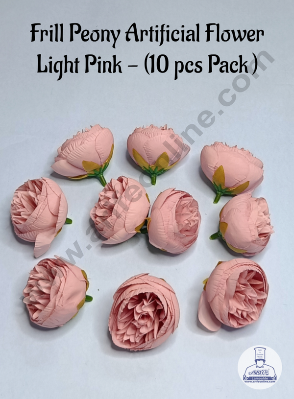 Cake Decor™  Frill Peony Artificial Flower For Cake Decoration – Light Pink ( 10 pc pack )