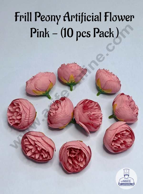 Cake Decor™  Frill Peony Artificial Flower For Cake Decoration – Pink ( 10 pc pack )