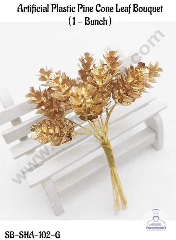 CAKE DECOR™ Pine Cone Plastic Artificial Flower Bouquet For Cake Decoration – (1 Bunch)