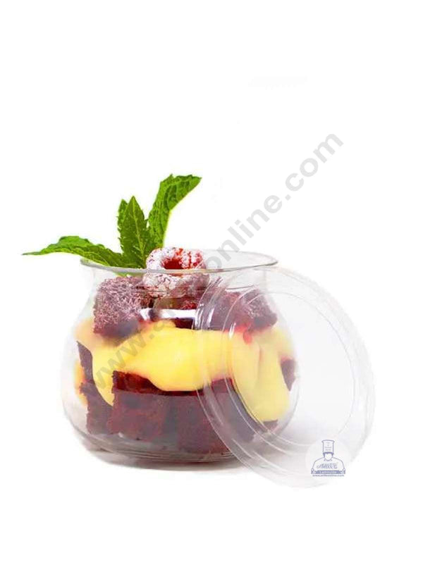 CAKE DECOR™ Transparent Small Matka Mousse Cups with Lids | Dessert Cups | Pudding Cups | Mini Parfait Cups (Pack of 5)