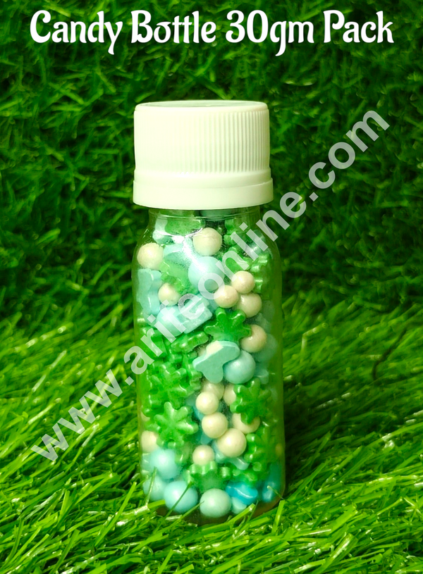 CAKE DECOR™ Sugar Candy -  Green Snowflake And Blue Butterfly Mashup Sprinkles and Candy- 30 gm