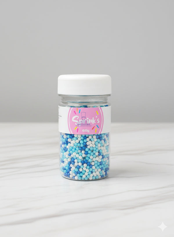 CAKE DECOR™ Sugar Candy - Blue and White Balls Candy- 00 - 60 gm