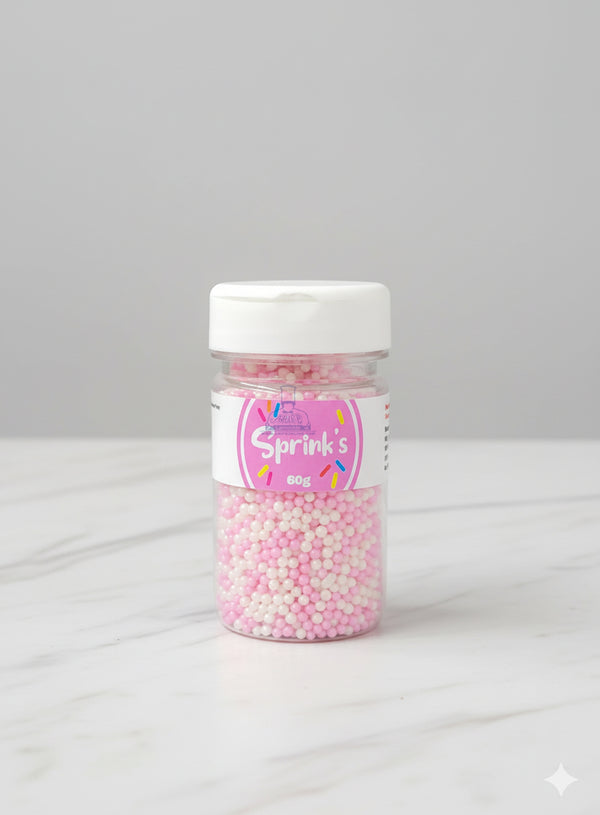 CAKE DECOR™ Sugar Candy - Pink and White Balls Candy- 00 - 60 gm