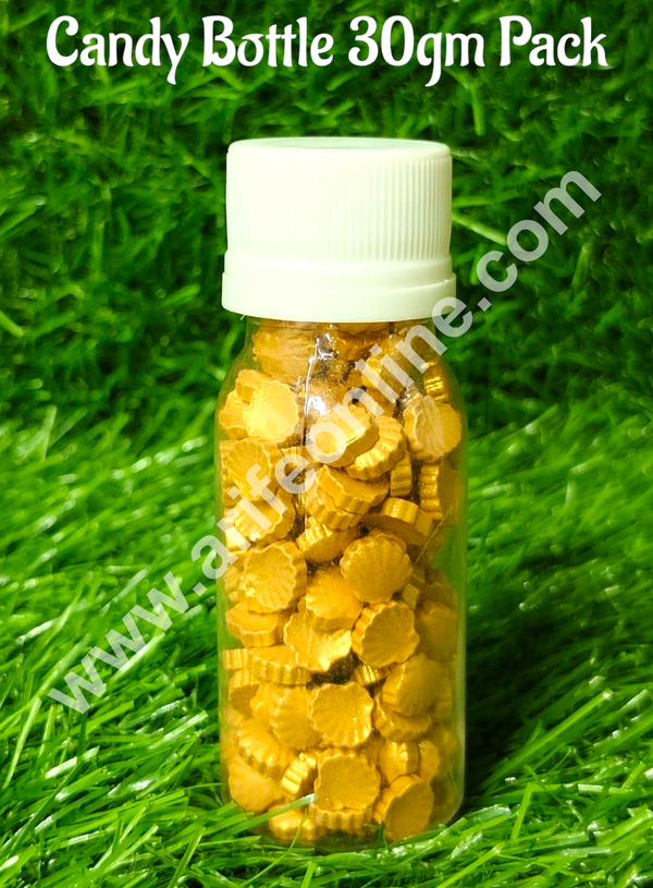 CAKE DECOR™ Sugar Candy -  Golden Colour Shells Sprinkles and Candy- 30 gm