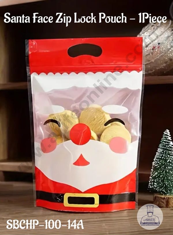 CAKE DECOR™ Santa Face Zip Lock Pouch - 1Piece - 15.5x23.5x3.5 cm (SBCHP-100-14A)