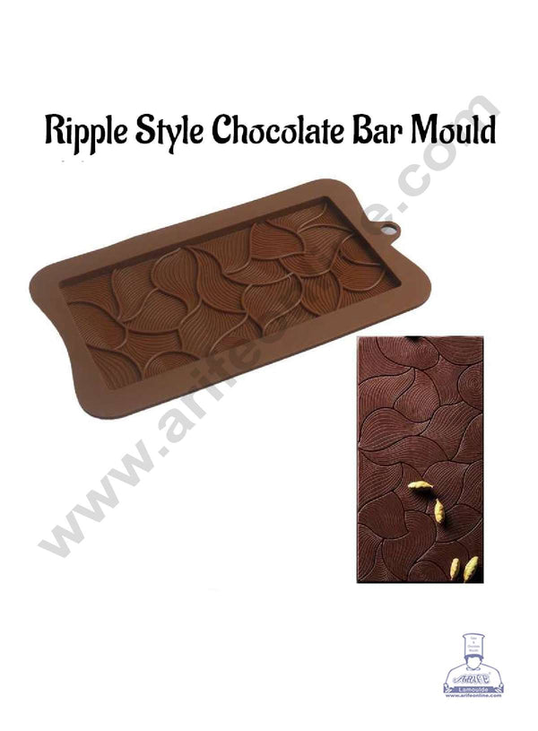 CAKE DECOR™ 1 Cavity Ripple Style Chocolate Bar Silicone Chocolate Mould