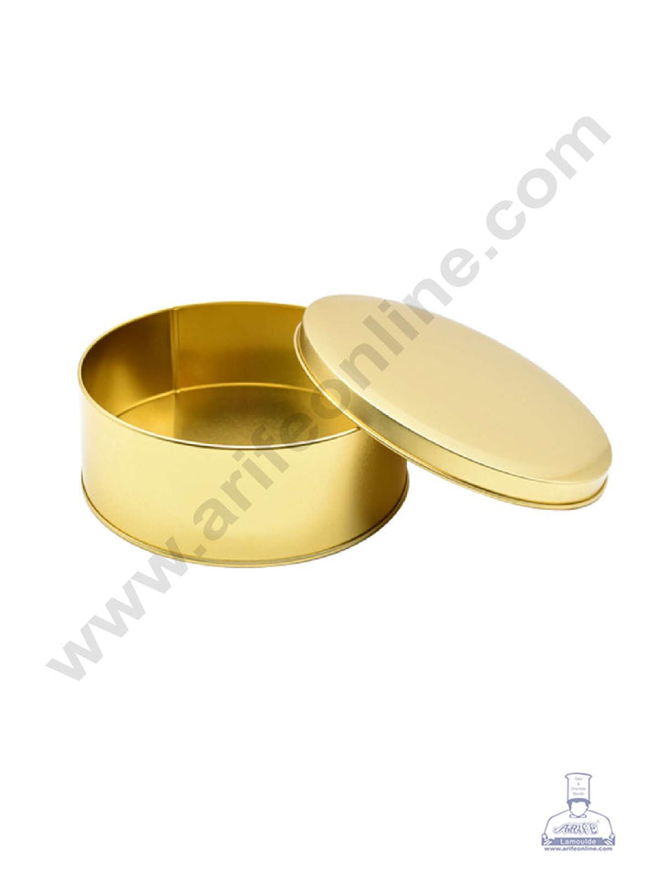 CAKE DECOR™ Dream Cake Tin Cookie Cake Tin - Gold Color - 5.5 x 2.5 Inch