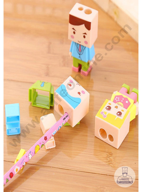 CAKE DECOR™ 2 in 1 Lego Theme Pencil Sharpener - Assorted | Return Gifts - 1 Piece