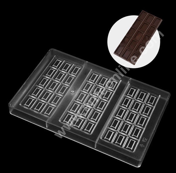 CAKE DECOR™ 3-in-1 Polycarbonate Break-Apart Chocolate Bar Mold│SB-2109│