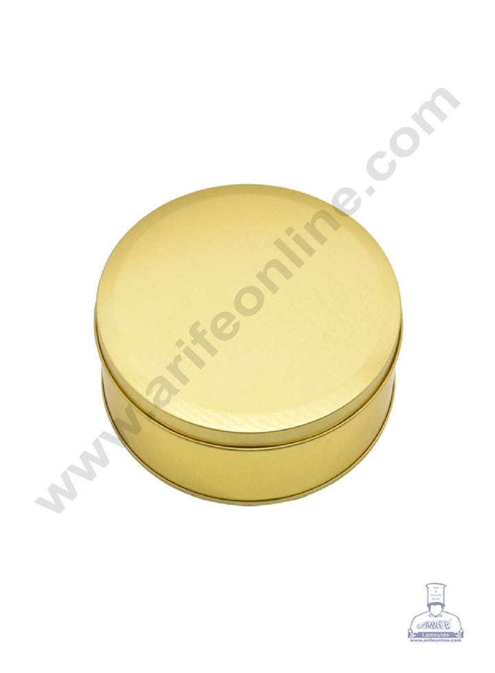 CAKE DECOR™ Dream Cake Tin Cookie Cake Tin - Gold Color - 5.5 x 2.5 Inch