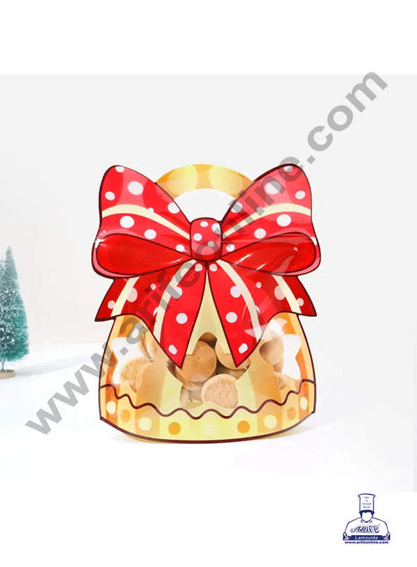 CAKE DECOR™ Christmas Theme Zip Lock Pouch Ribbon shape Canday Bag (20 x 16 x 4 Cm) - 1 Piece