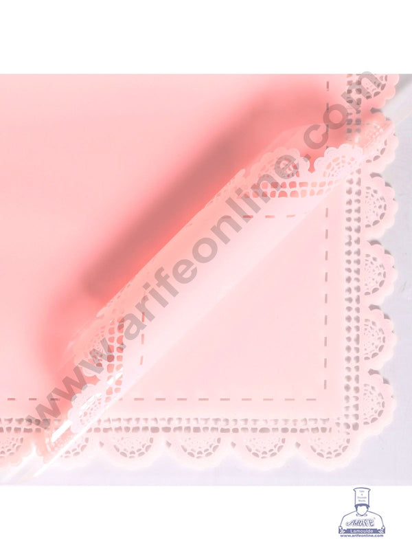 Classic Laced Border Korean Wrapping Sheet | Premium Flower Wrapper (Pink)- CAKE DECOR™