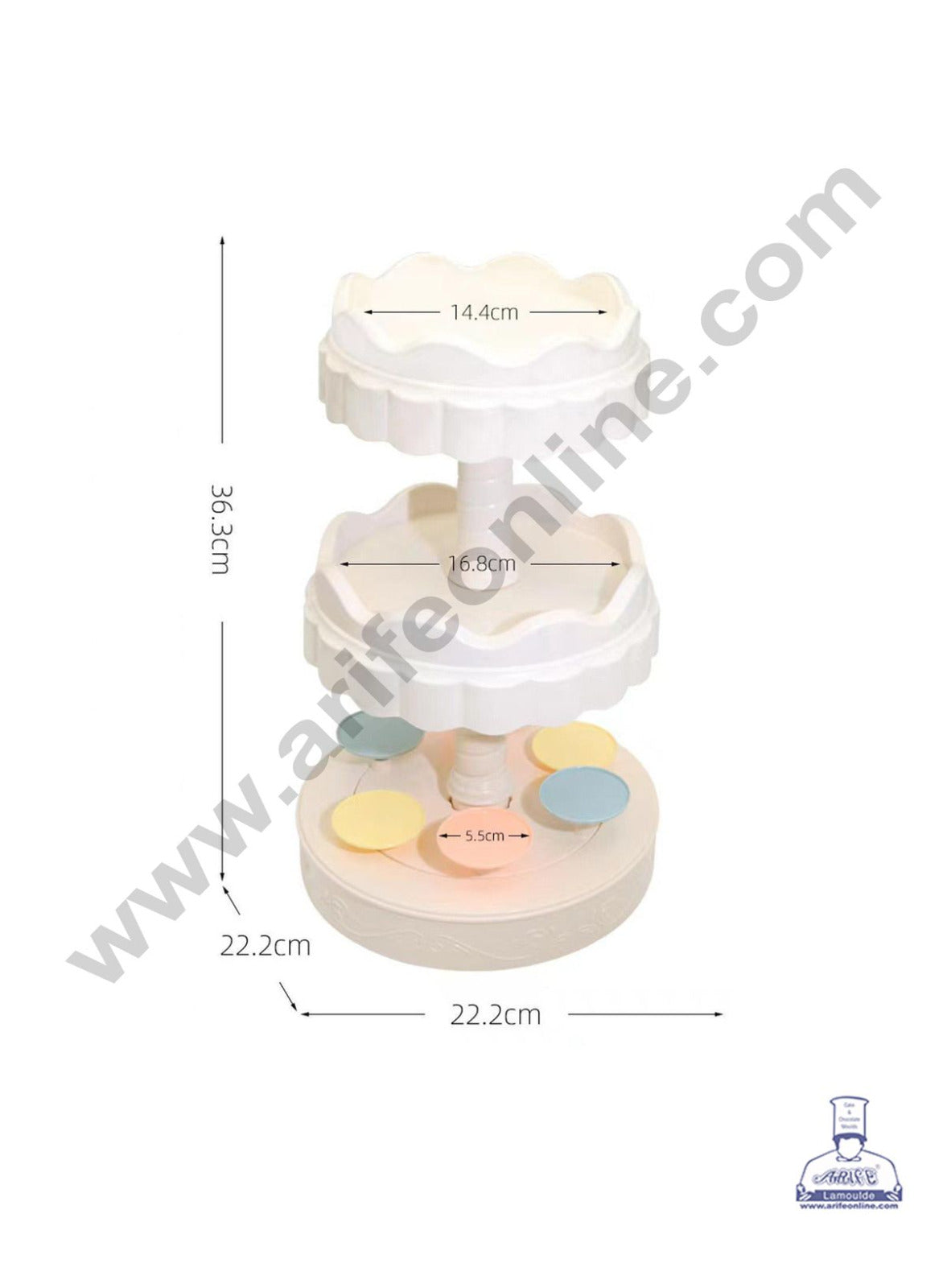 CAKE DECOR™ 3 Layer Rotating Cup Cake And Mini Cake Stand – Arife