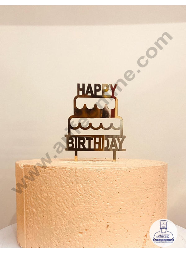 CAKE DECOR™ 5 inch Acrylic Happy Birthday Cake Topper Cake Decoration Dessert Decoration (SBMT-6039)